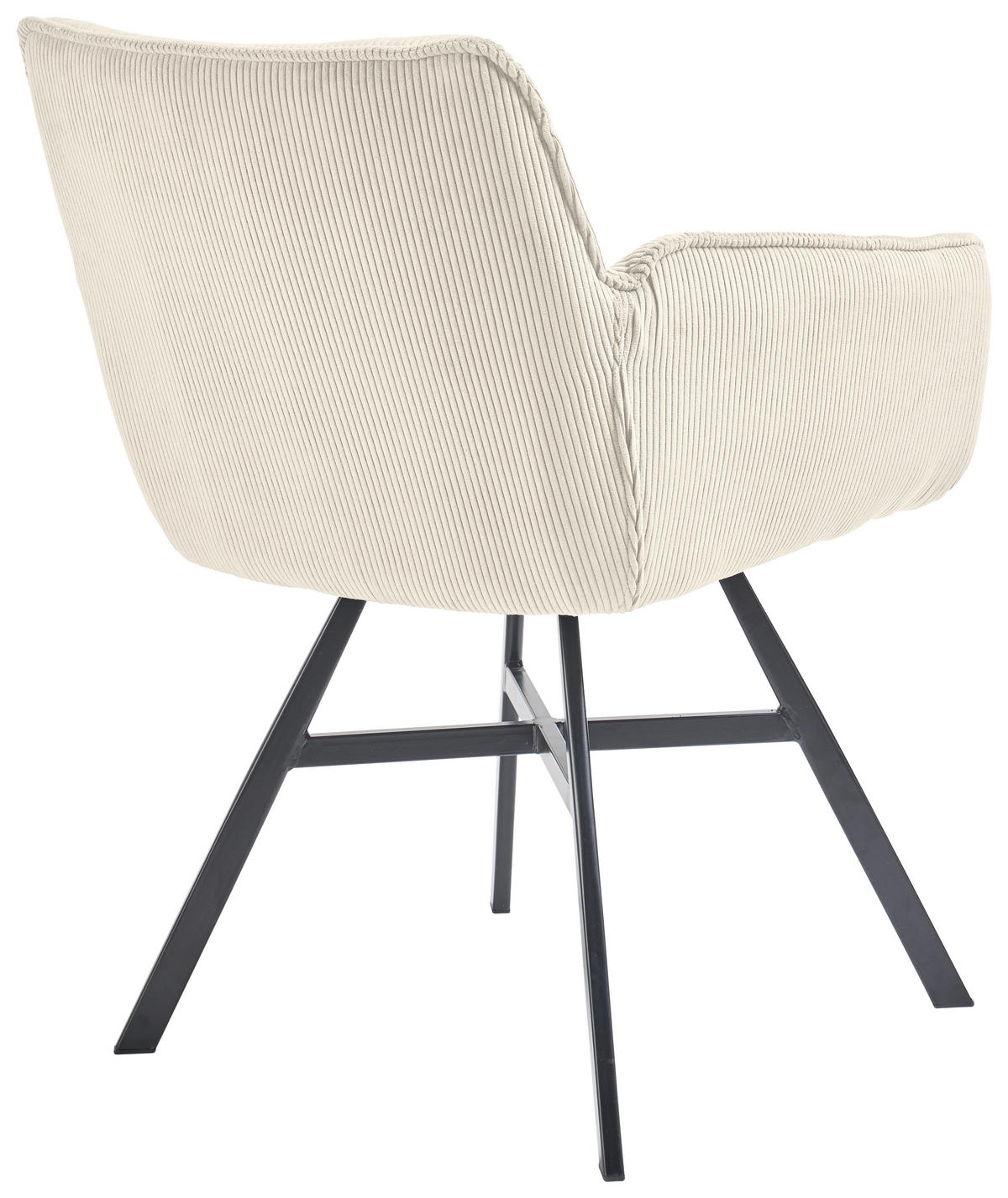 ARMLEHNSTUHL  in Cord  - Creme/Schwarz, Design, Textil/Metall (60/84/65cm) - SetOne by Musterring