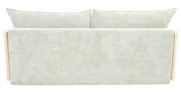 SCHLAFSOFA  mit Liegefunktion, Rücken echt Cord, Flachgewebe Creme, Weiß  - Creme/Schwarz, KONVENTIONELL, Textil/Metall (223/72/100cm) - Carryhome