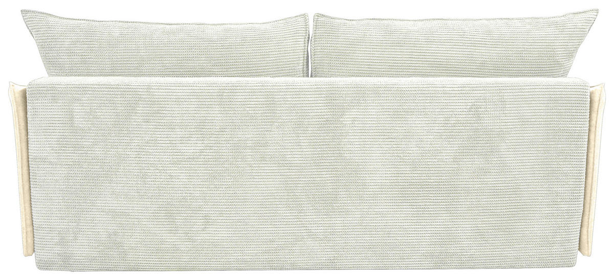 SCHLAFSOFA Cord, Flachgewebe Creme, Weiß  - Creme/Schwarz, KONVENTIONELL, Textil/Metall (223/72/100cm) - Carryhome