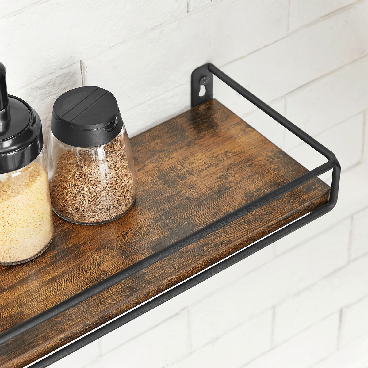 WANDREGALSET 40/5/15,5 cm  - Dunkelbraun/Schwarz, Trend, Holzwerkstoff/Metall (40/5/15,5cm) - MID.YOU