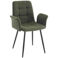 ARMLEHNSTUHL  in Eisen Webstoff  - Schwarz/Grün, MODERN, Textil/Metall (59/87,5/54,5cm) - Stylife