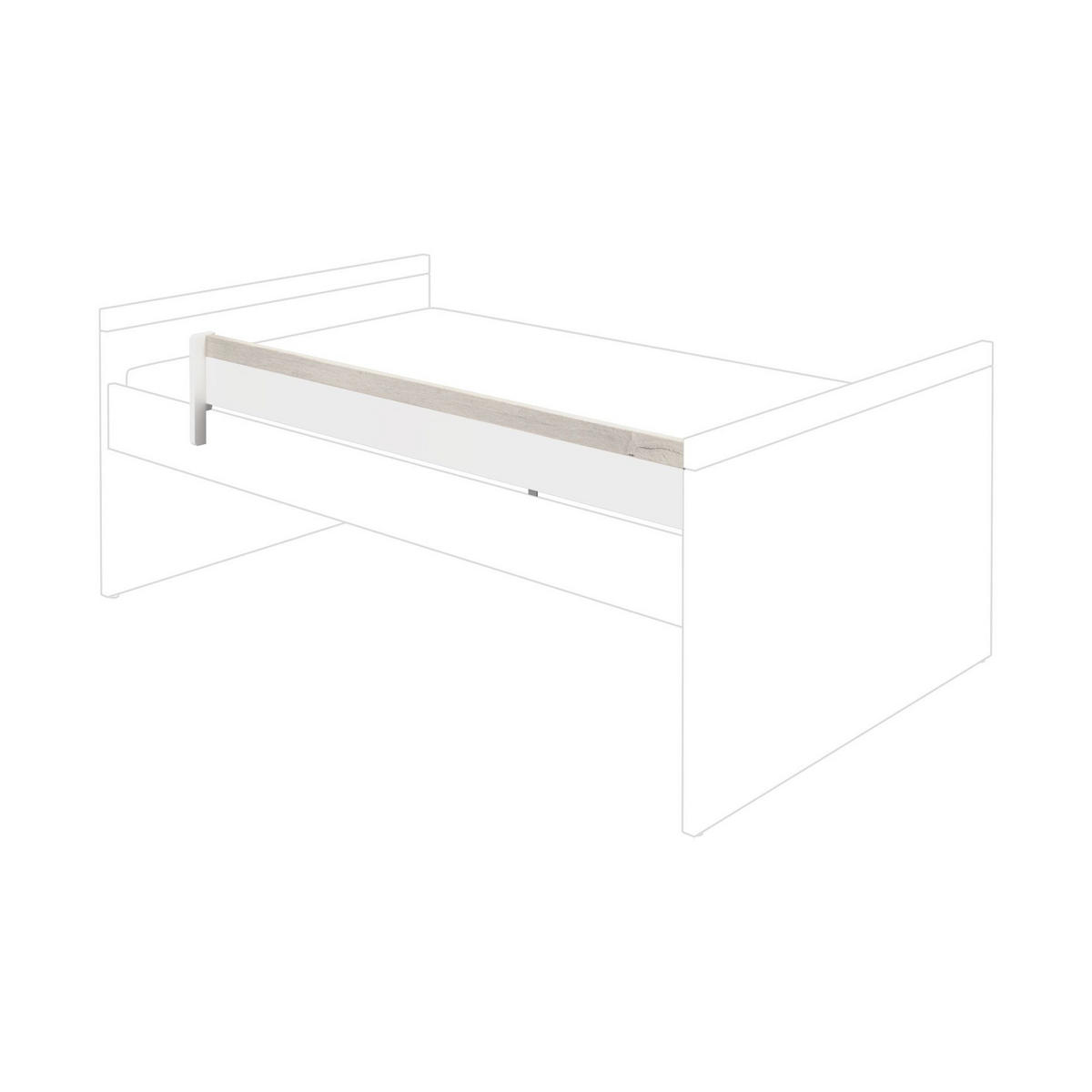 ABSTURZSICHERUNG  - Weiss/Silbereichenfarben, Basics, Holzwerkstoff (156/18/2,2cm) - Paidi