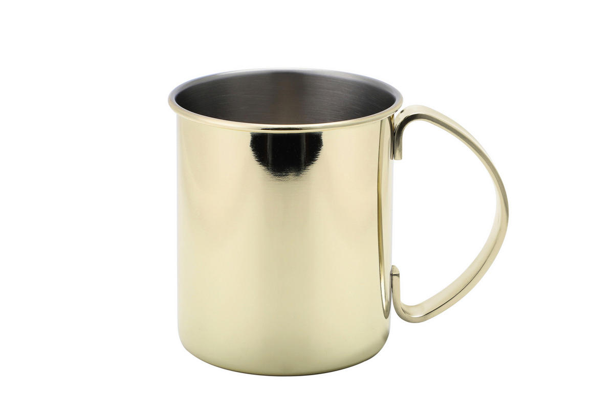 MUGGSET 4 delar  - guldfärgad, Basics, metall (16.2/11.4/11.3cm) - Echtwerk