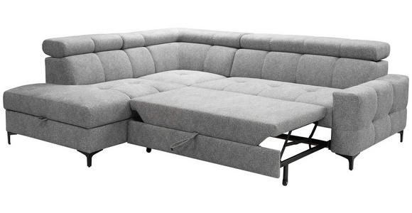 ECKSOFA Grau Struktur  - Schwarz/Grau, MODERN, Textil/Metall (212/254cm) - Carryhome