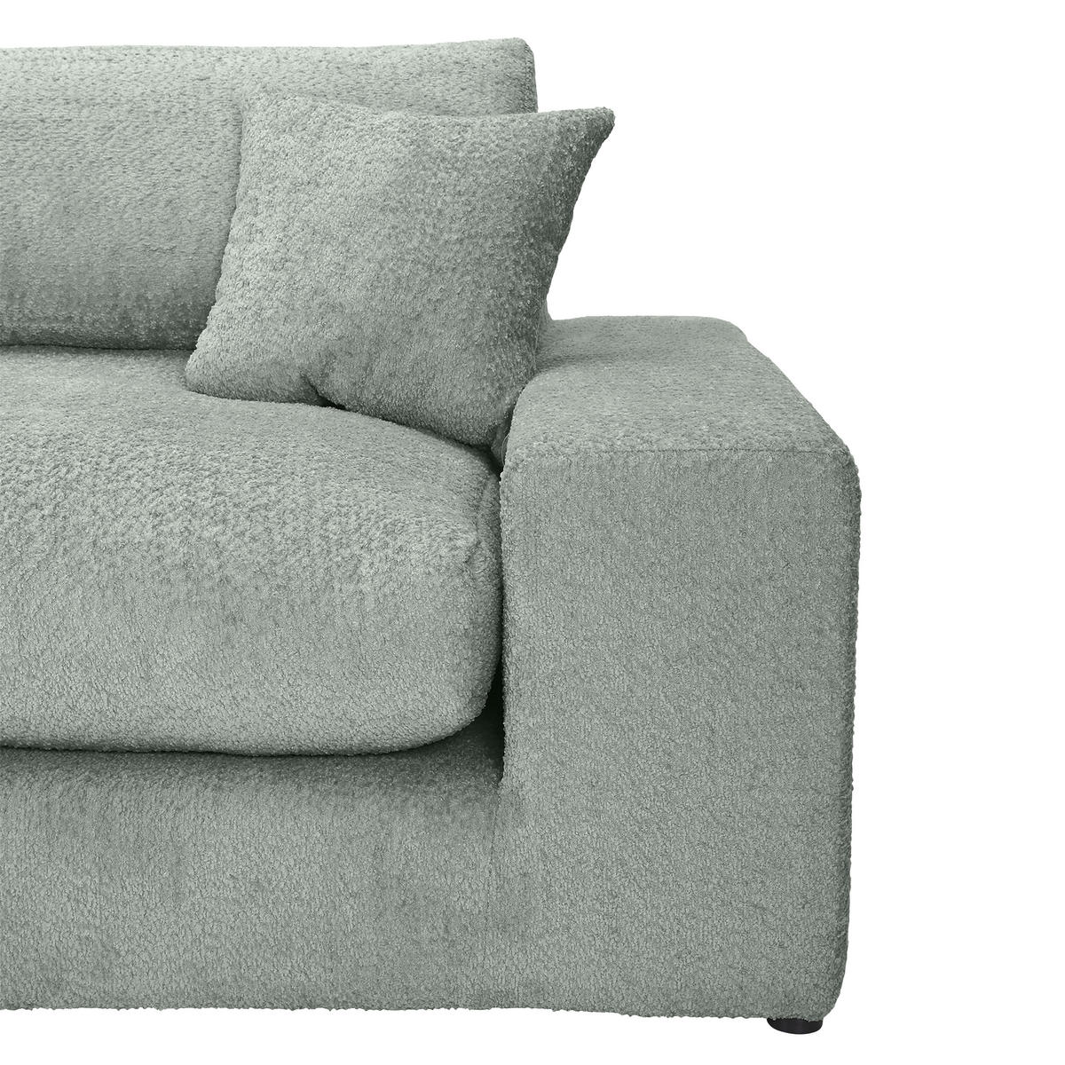 BIGSOFA Struktur, Bouclé Eukalyptusholzfarben  - Greige/Eukalyptusholzfarben, Modern, Kunststoff/Textil (240/76/125cm) - Landscape