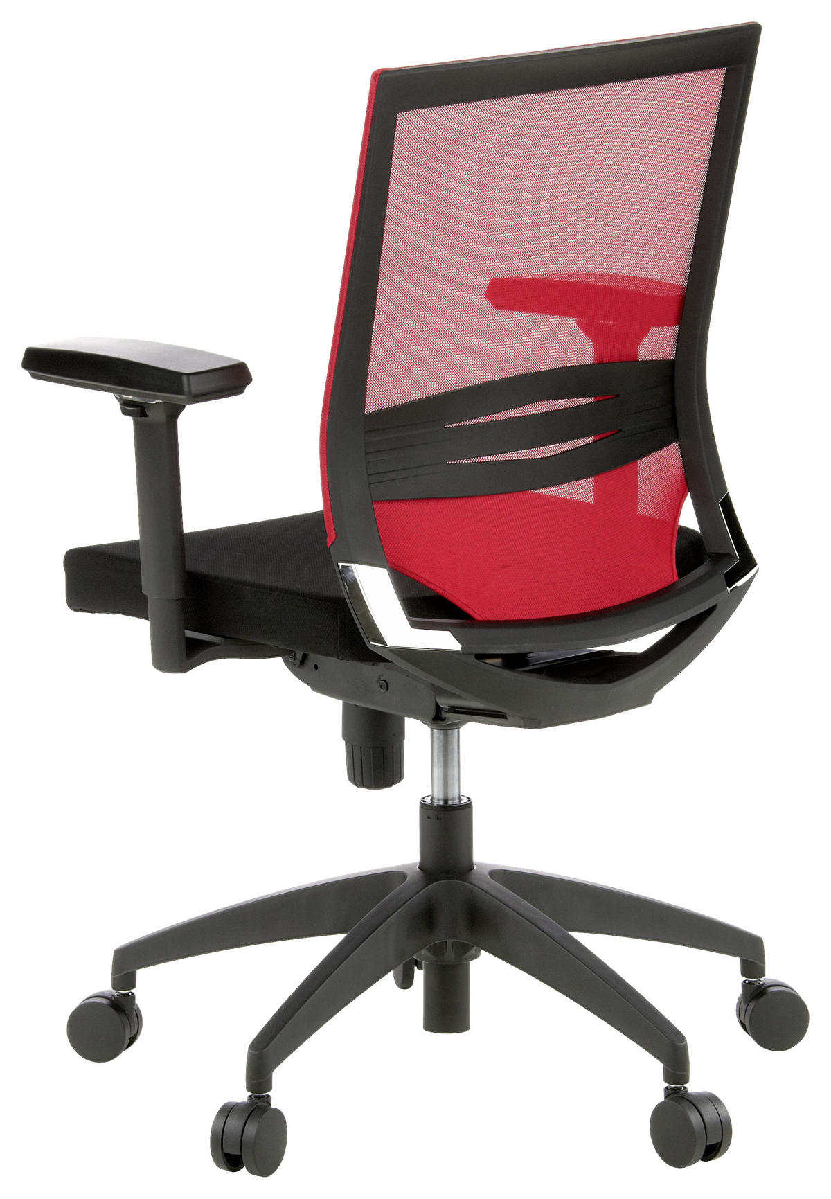 OTOČNÁ ŽIDLE, síťovina, plochá tkanina, červená, černá - černá/červená, Moderní, textil/plast (59/108/44cm) - MID.YOU