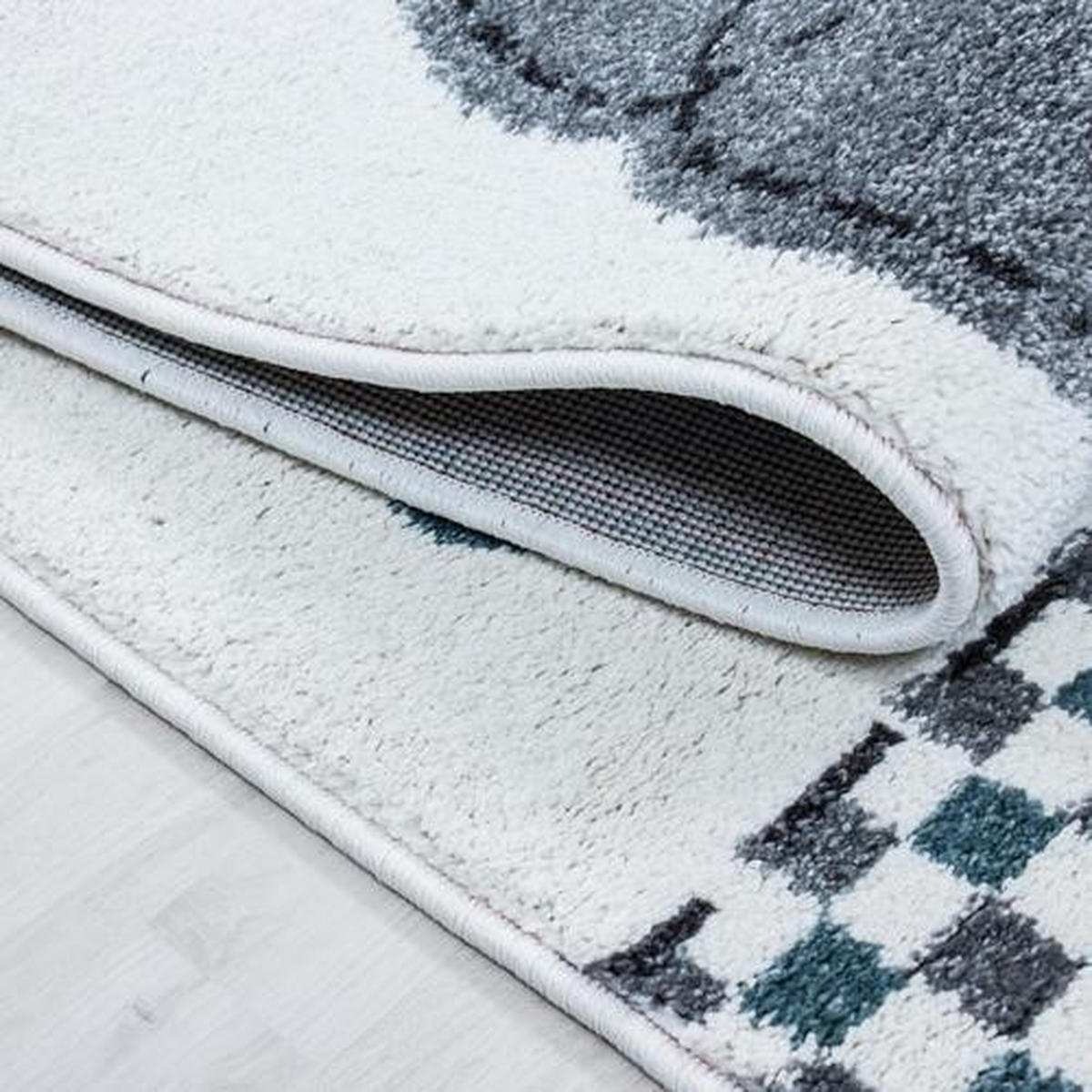 DĚTSKÝ KOBEREC, 160/230 cm, modrá, šedá, bílá - šedá/bílá, Trend, textil (160/230cm) - Ben'n'jen