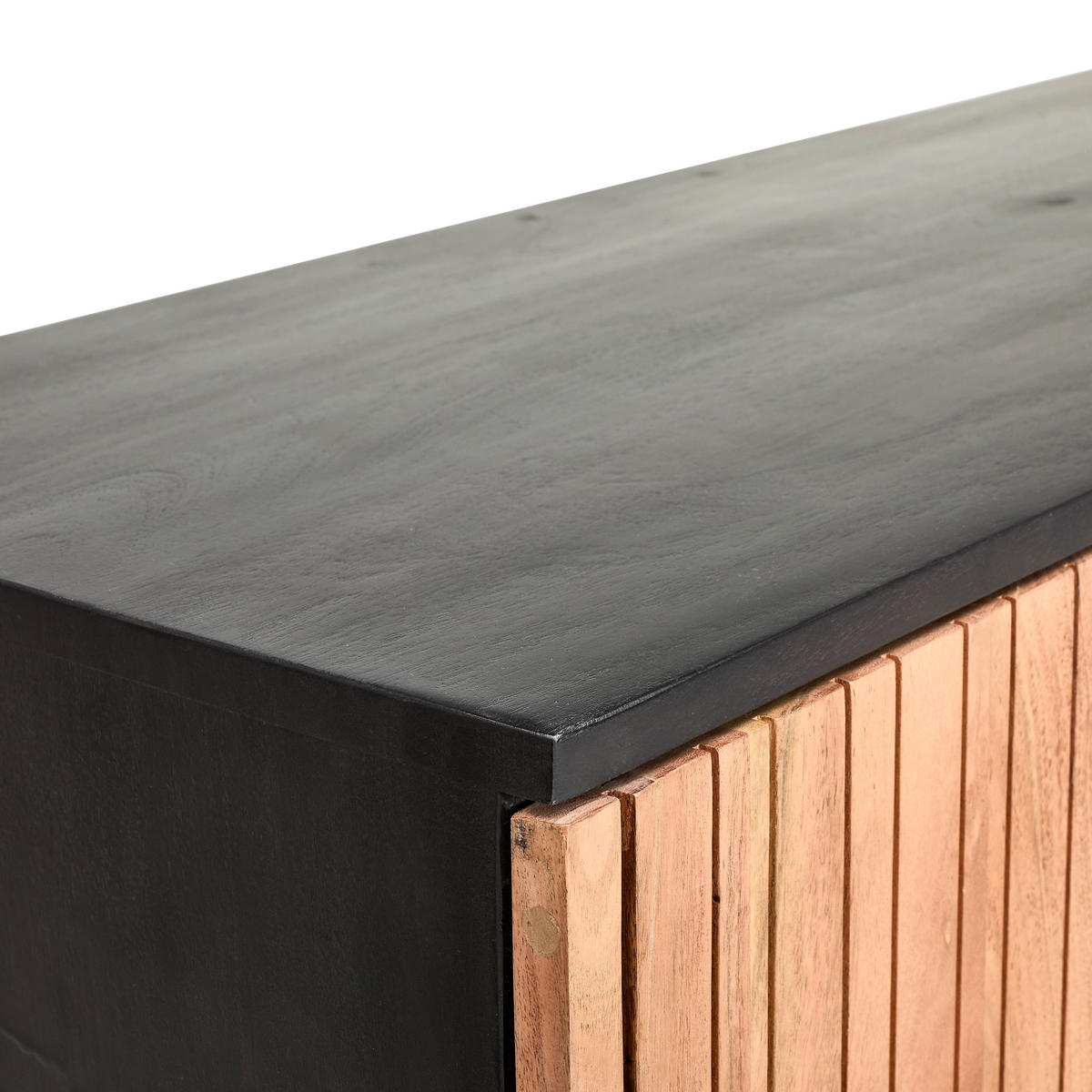 HIGHBOARD  in 150/135/40 cm  - Schwarz/Akaziefarben, KONVENTIONELL, Glas/Holz (150/135/40cm) - Livetastic