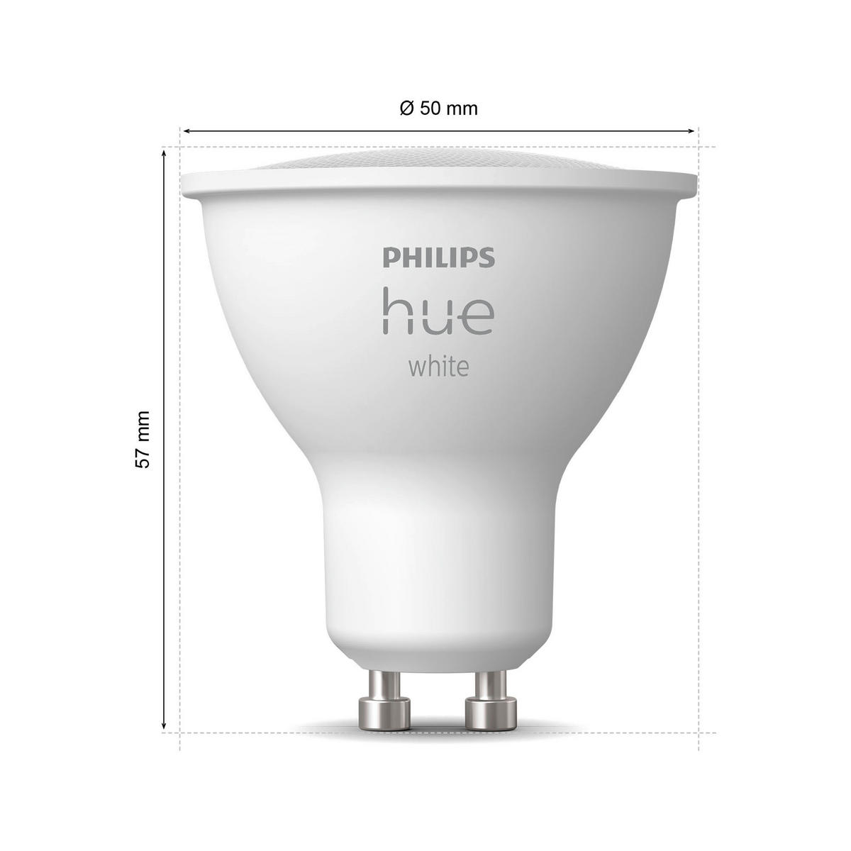 LED-LEUCHTMITTEL GU10 4.2 W 400 lm 2 Stück  - Weiß, Basics, Kunststoff (5,7/5/5cm) - Philips HUE