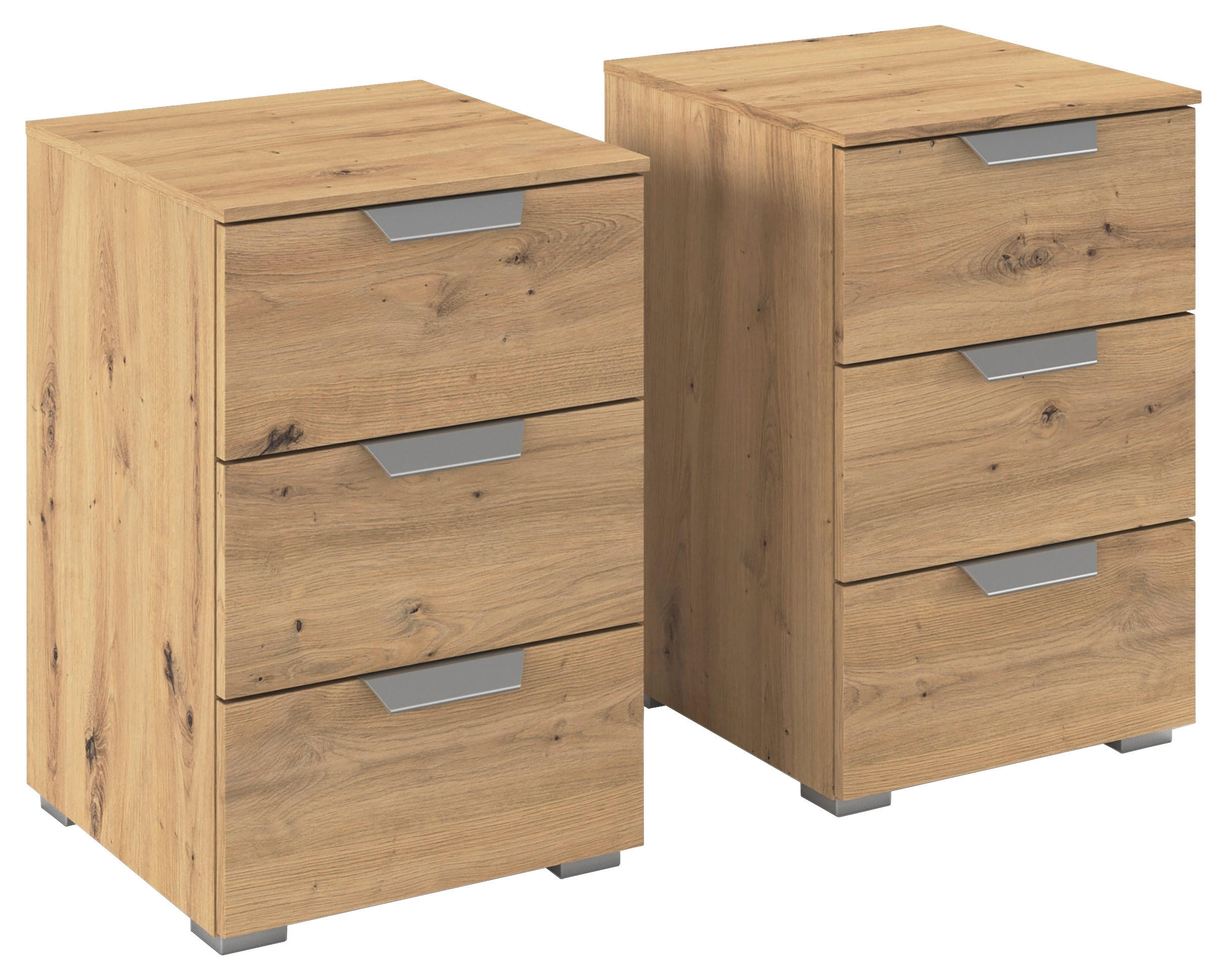 NOČNA OMARICA, hrast artisan  - barve aluminija/hrast artisan, Konvencionalno, kovina/umetna masa (40/61/42cm) - Xora