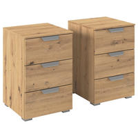 NOČNA OMARICA, hrast artisan  - barve aluminija/hrast artisan, Konvencionalno, kovina/umetna masa (40/61/42cm) - Xora