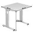 SCHREIBTISCH Eichefarben - Eichefarben/Silberfarben, KONVENTIONELL, Metall (80/65-85/80cm)