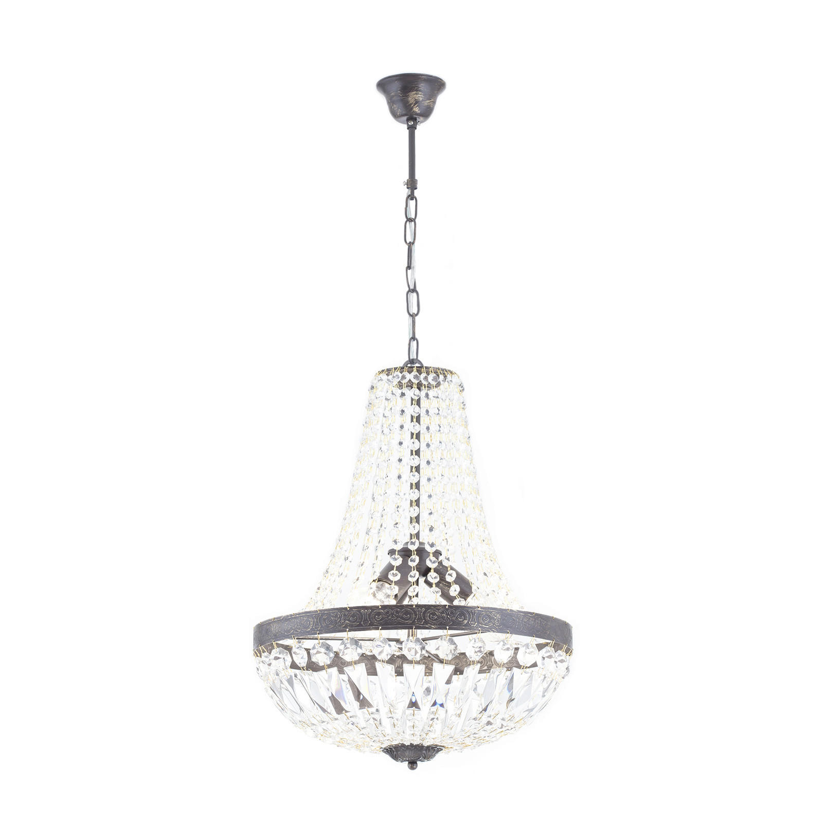 KRISTALL-HÄNGELEUCHTE 40/120 cm   - Bronzefarben, LIFESTYLE, Glas/Metall (40/120cm)