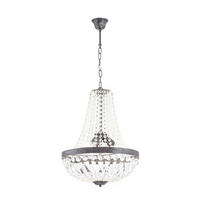 KRISTALL-HÄNGELEUCHTE 40/120 cm   - Bronzefarben, LIFESTYLE, Glas/Metall (40/120cm)