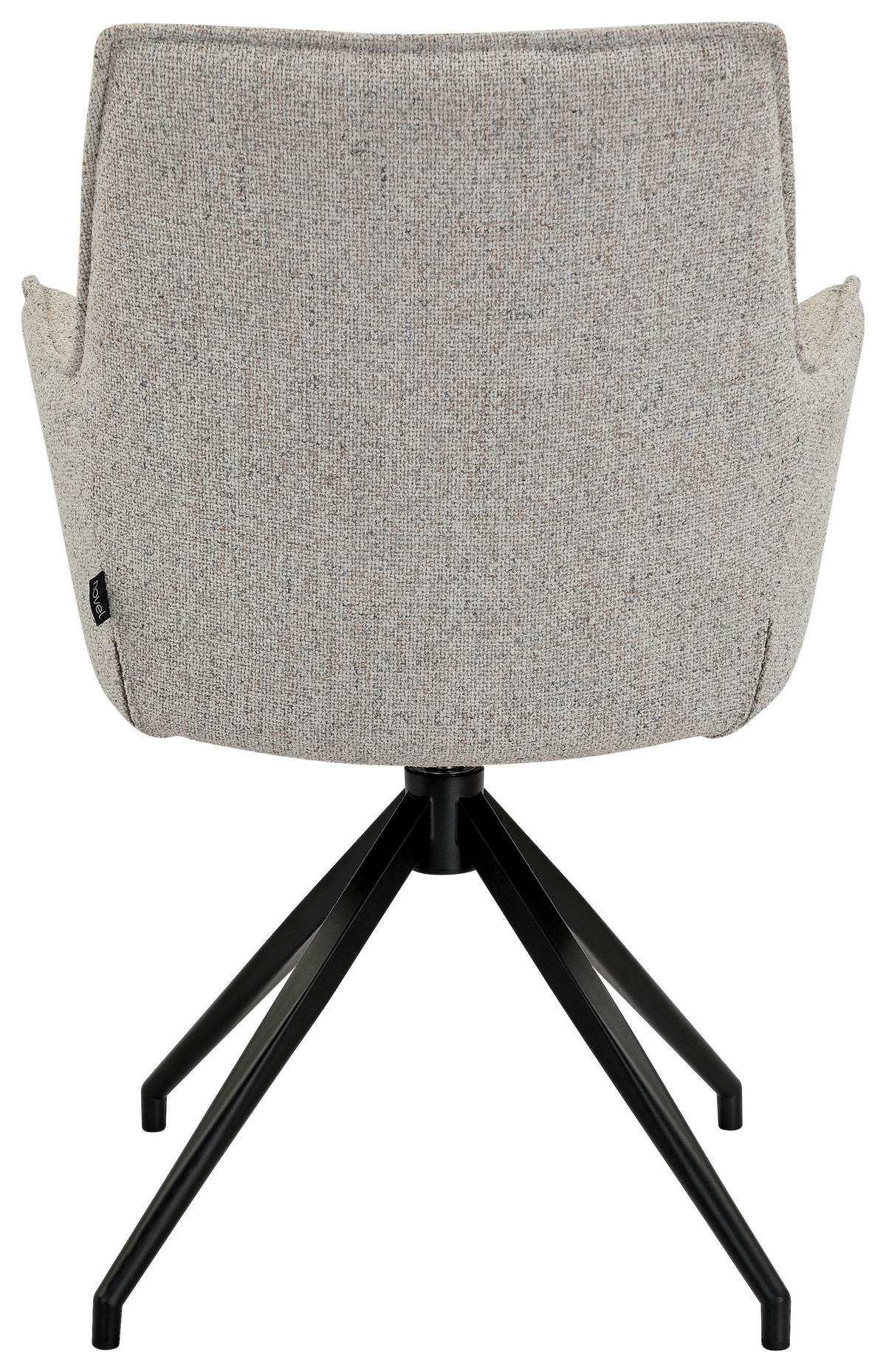 ARMLEHNSTUHL  Sitzfläche 360° drehbar, automatische Rückholfunktion Leinenoptik  Schwarz, Beige  - Beige/Schwarz, Design, Textil/Metall (59/89,5/63cm) - Novel