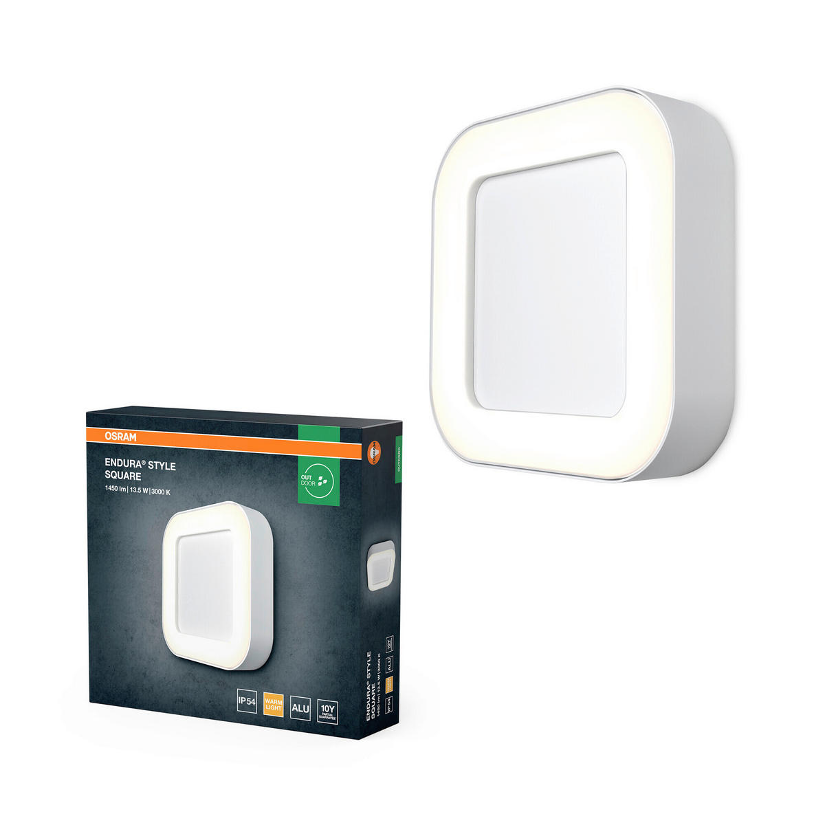 LED-AUßENLEUCHTE 20,2/20,2/4,5 cm   - Weiß, Basics, Kunststoff/Metall (20,2/20,2/4,5cm) - Osram