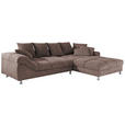 ECKSOFA in Webstoff Taupe  - Taupe, Design, Textil/Metall (337/228cm) - Carryhome