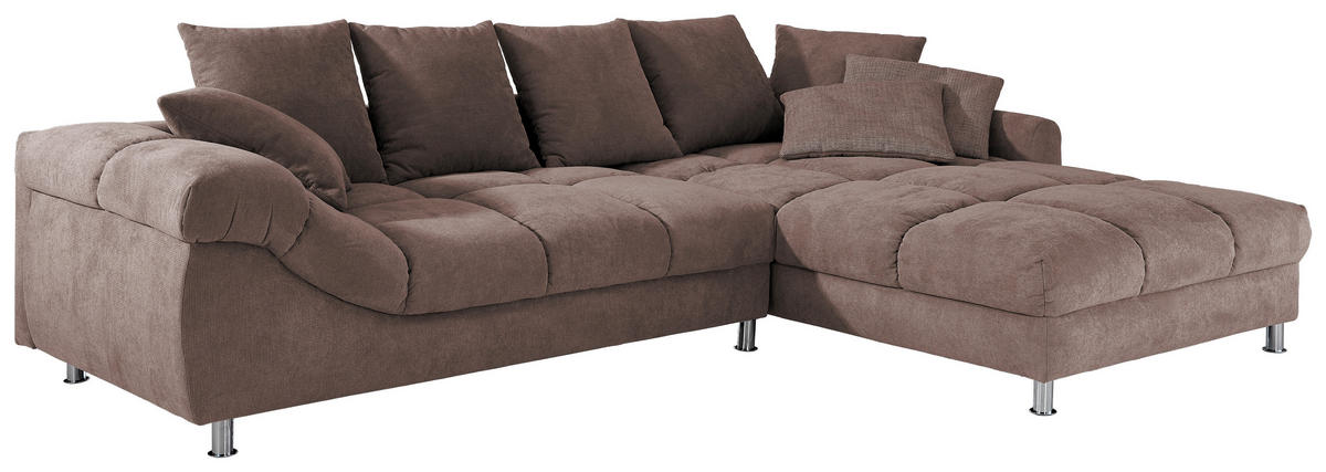 ROHOVÁ SEDAČKA, textil, šedohnědá - šedohnědá, Design, kov/textil (337/228cm) - Carryhome