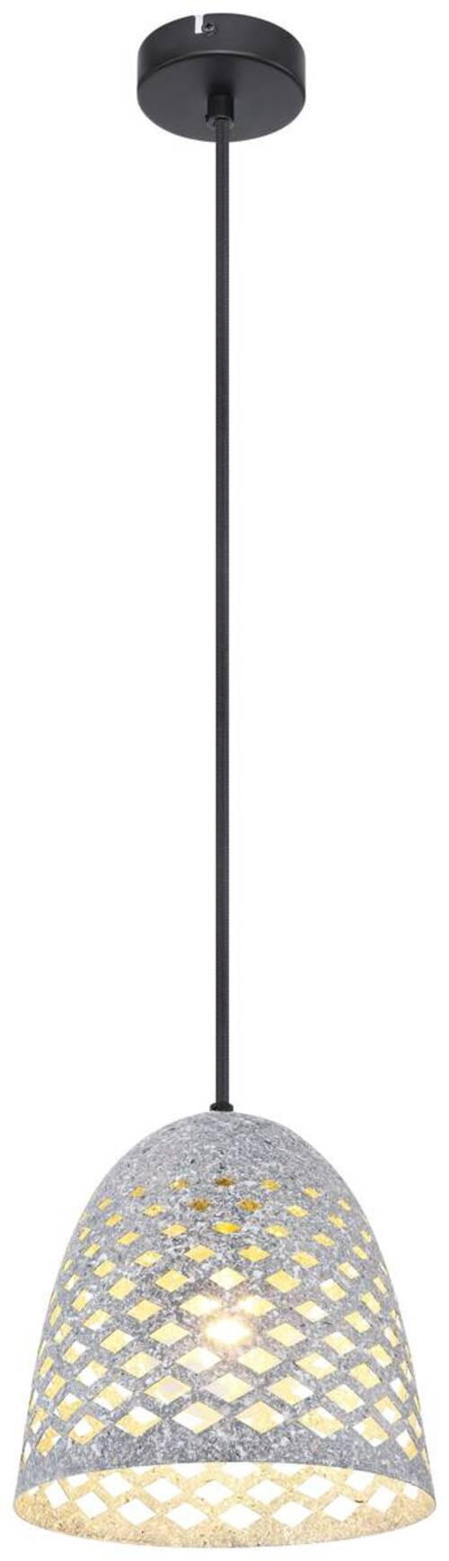 HÄNGELEUCHTE 20/120 cm    - Schwarz/Grau, Basics, Textil/Metall (20/120cm) - Globo