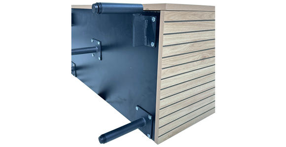 HIGHBOARD LINO in 80/95/40 cm - Eichefarben/Schwarz, Design, Holzwerkstoff/Metall (80/95/40cm) - Xora
