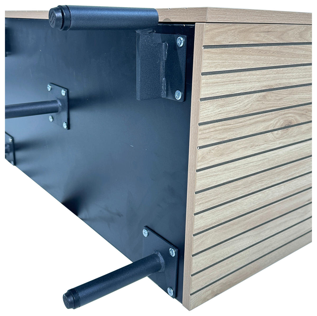 HIGHBOARD LINO  in 80/95/40 cm  - Eichefarben/Schwarz, Design, Holzwerkstoff/Metall (80/95/40cm) - Xora