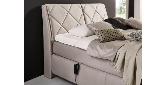 BOXSPRINGBETT 180/200 cm in Beige - Beige/Schwarz, KONVENTIONELL, Textil/Metall (180/200cm) - Dieter Knoll