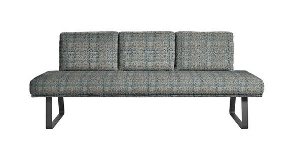 SITZBANK 209/92/78 cm in Blau, Schwarz, Olivgrün - Blau/Schwarz, Design, Textil/Metall (209/92/78cm) - Dieter Knoll