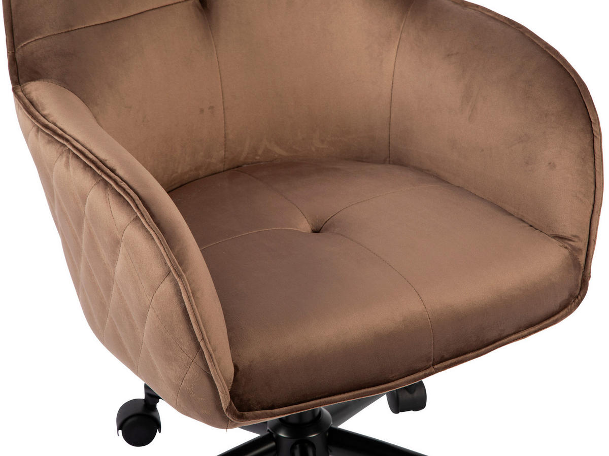 DREHSTUHL Samt Braun, Schwarz  - Schwarz/Braun, MODERN, Kunststoff/Textil (58/82/90/62cm) - MID.YOU