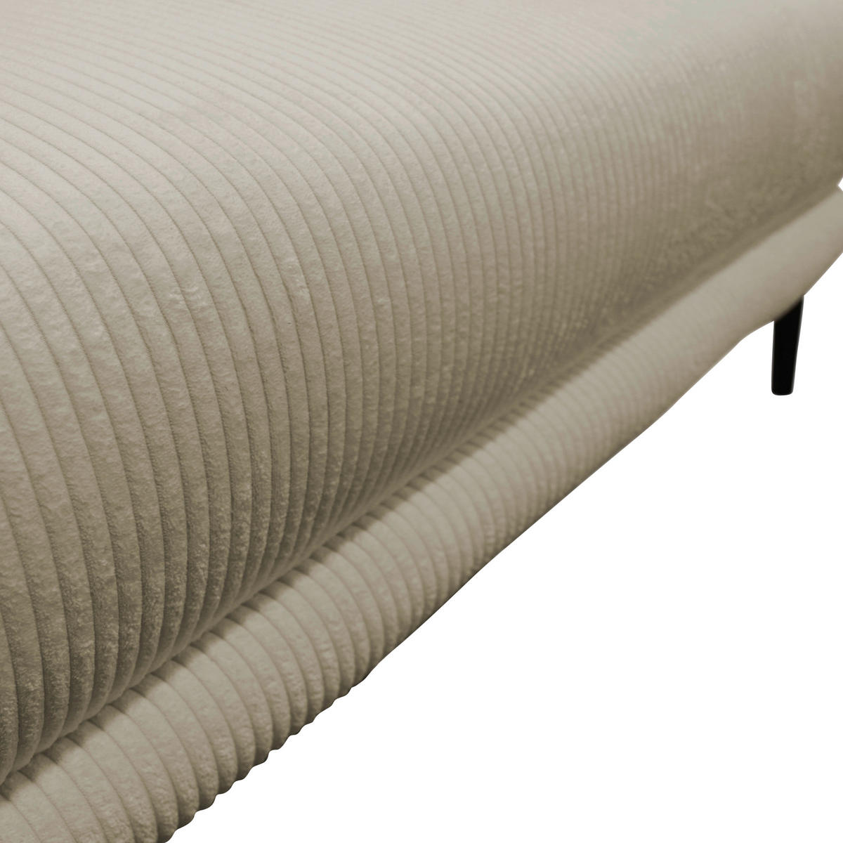 WOHNLANDSCHAFT NUOVO U Beige Cord  - Beige/Schwarz, Design, Textil/Metall (194/360/194cm) - MID.YOU