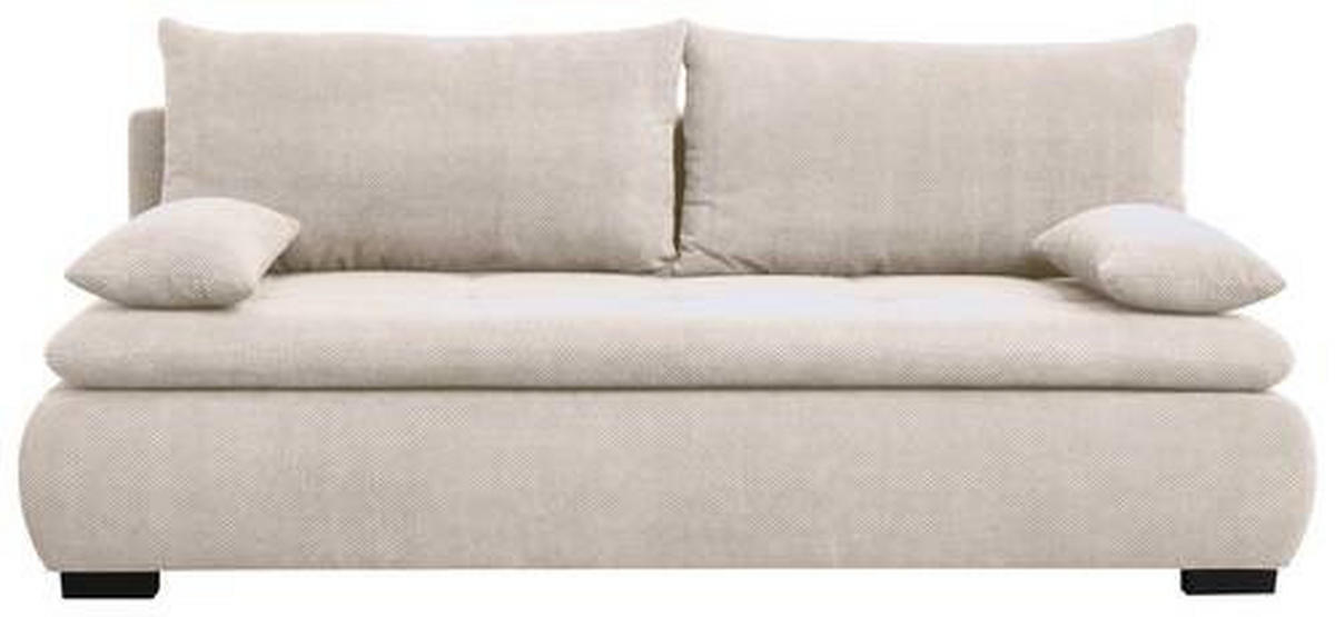 SCHLAFSOFA in Webstoff, Plüsch Naturfarben  - Schwarz/Naturfarben, Konventionell, Textil (203/72-96/98cm) - Novel