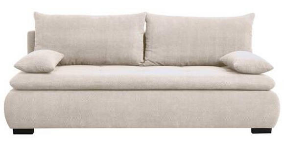 SCHLAFSOFA in Webstoff, Plüsch Naturfarben  - Schwarz/Naturfarben, KONVENTIONELL, Textil (203/72-96/98cm) - Novel