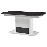 ESSTISCH 160-210/90/77 cm Nachbildung  Holzwerkstoff ausziehbar rechteckig Weiß, Dunkelgrau  - Dunkelgrau/Weiß, Design, Holzwerkstoff (160-210/90/77cm) - Xora