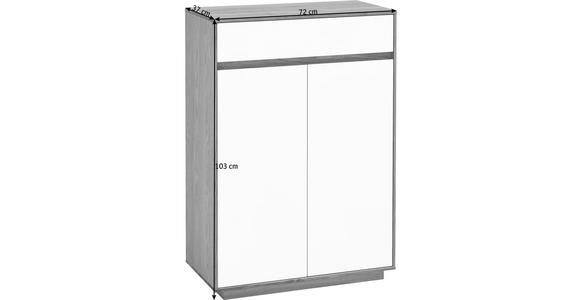 SCHUHSCHRANK  in 72/103/37 cm  - Eichefarben/Weiß, Design, Holz/Holzwerkstoff (72/103/37cm) - Novel