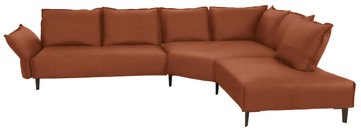 ECKSOFA in Echtleder Cognac  - Cognac/Schwarz, Design, Leder/Metall (340/272cm) - W.Schillig