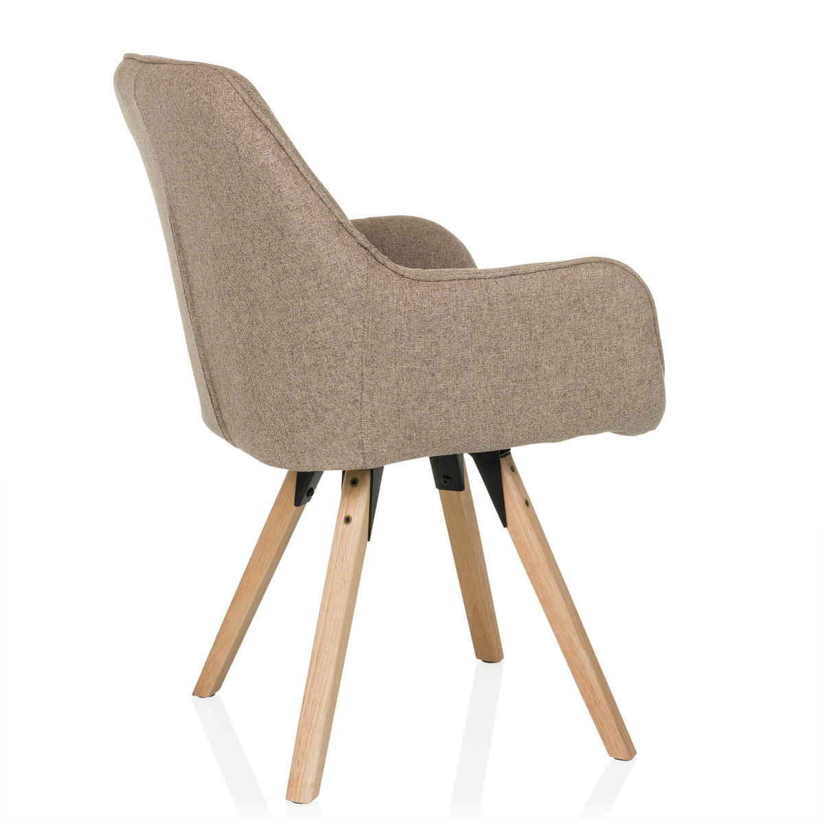 ARMLEHNSTUHL   Flachgewebe  Beige  - Beige/Buchefarben, MODERN, Holz/Textil (56/84/62cm) - MID.YOU