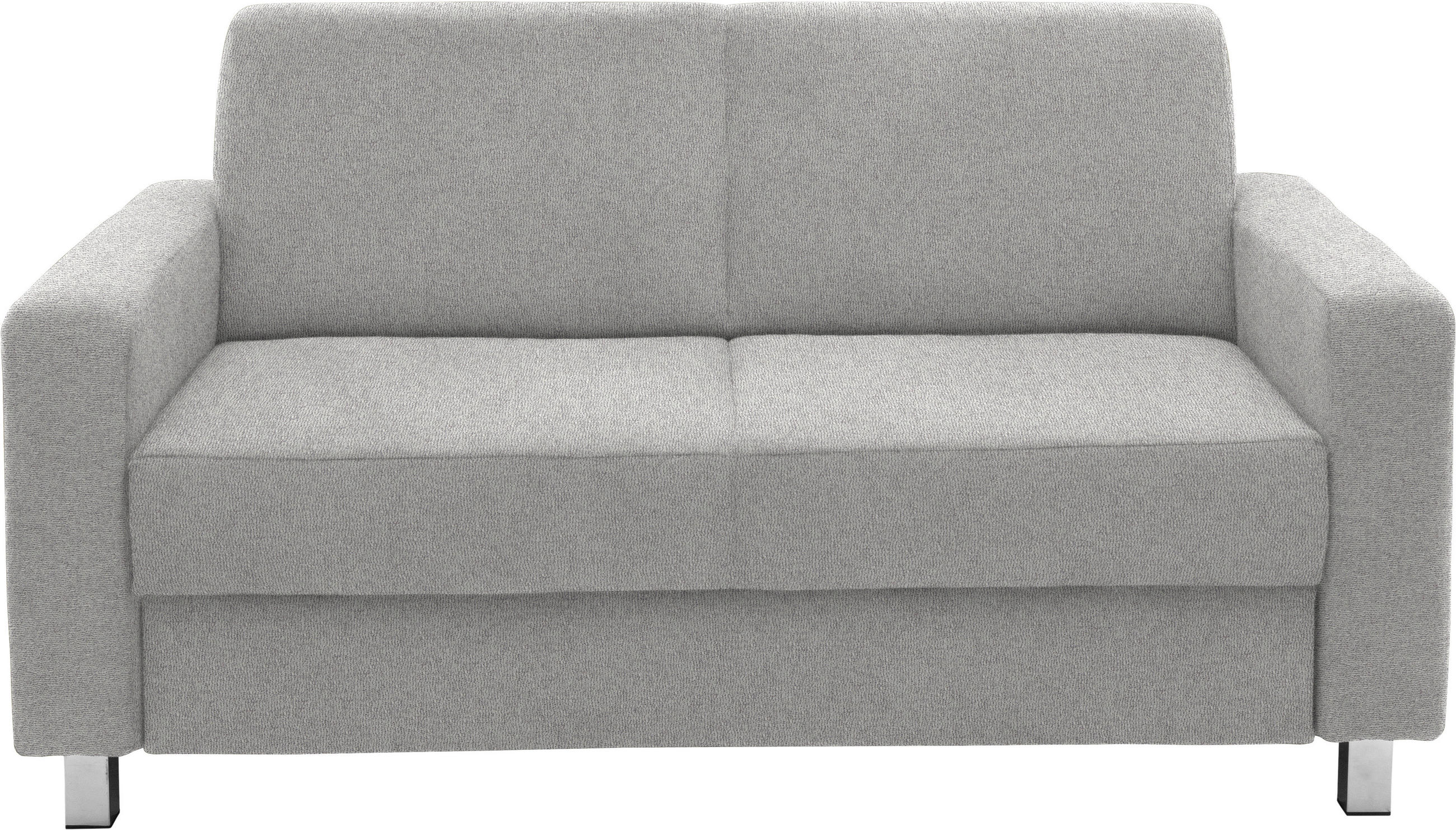 2-SITZER-SOFA in Flachgewebe Hellgrau  - Chromfarben/Hellgrau, Design, Textil/Metall (158/83/85cm) - Xora