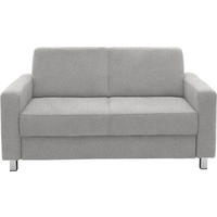 2-SITZER-SOFA in Flachgewebe Hellgrau  - Chromfarben/Hellgrau, Design, Textil/Metall (158/83/85cm) - Xora