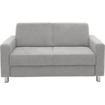2-SITZER-SOFA in Flachgewebe Hellgrau  - Chromfarben/Hellgrau, Design, Textil/Metall (158/83/85cm) - Xora