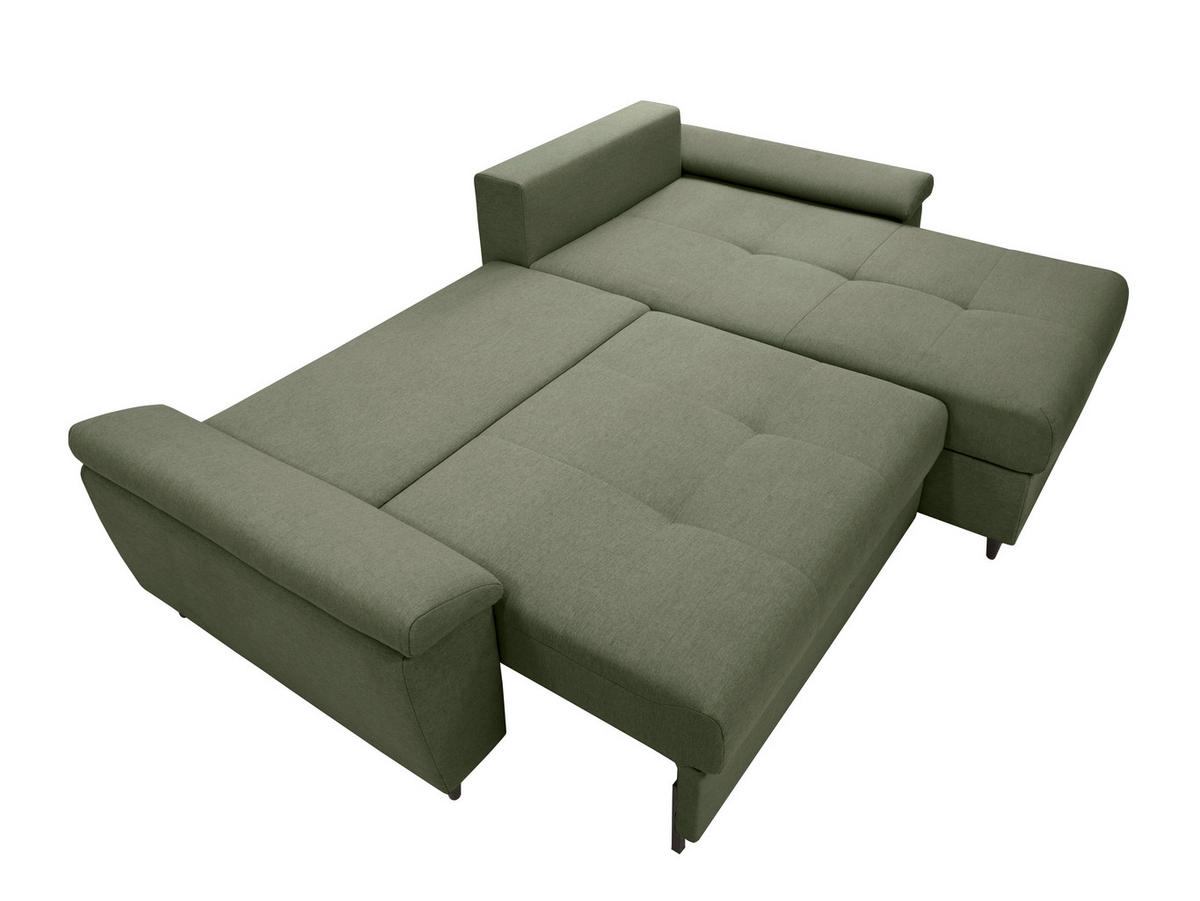 ECKSOFA GORDES in Grün  - Schwarz/Grün, Design, Holz/Textil (248/174cm) - MID.YOU