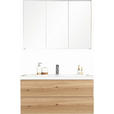 BADEZIMMER  in 105 cm  - Eichefarben, Design, Glas/Holz (105cm) - Novel