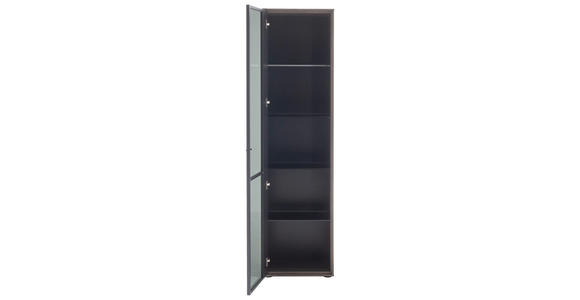 VITRINE in furniert Eiche Schwarz, Eichefarben - Eichefarben/Anthrazit, Design, Glas/Holz (50/190/37cm) - Novel