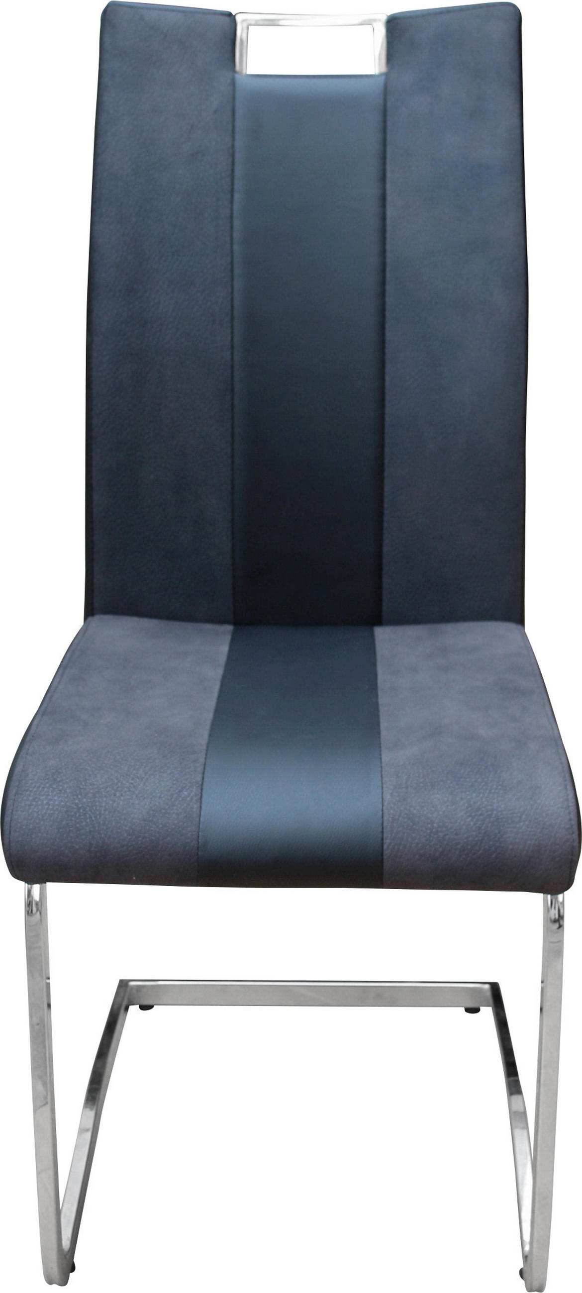 SCHWINGSTUHL  in Stahl Lederlook, Mikrofaser  - Chromfarben/Grau, Design, Textil/Metall (42,50/99,50/56cm) - Carryhome