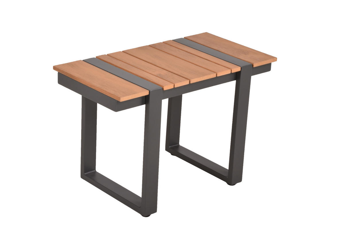 LOUNGEGARNITUR Aluminium  - Hellbraun/Dunkelgrau, Basics, Kunststoff/Textil - Gardenson