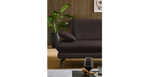 ECKSOFA in Echtleder Dunkelbraun  308/195 cm  - Dunkelbraun/Schwarz, Design, Leder/Metall (308/195cm) - Dieter Knoll