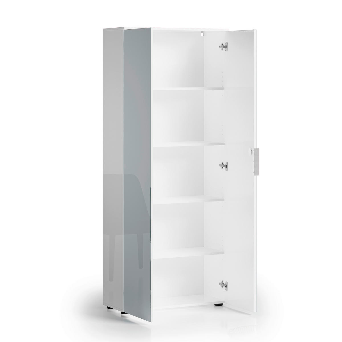 AKTENSCHRANK Weiß  - Weiß, Design, Glas/Holzwerkstoff (80/192/34cm) - Stylife