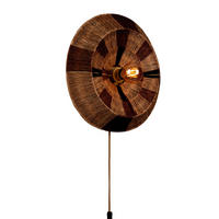 WANDLEUCHTE Good & Mojo 45/45 cm  - Hellbraun/Schwarz, Trend, Textil (45/45cm) - Good & Mojo