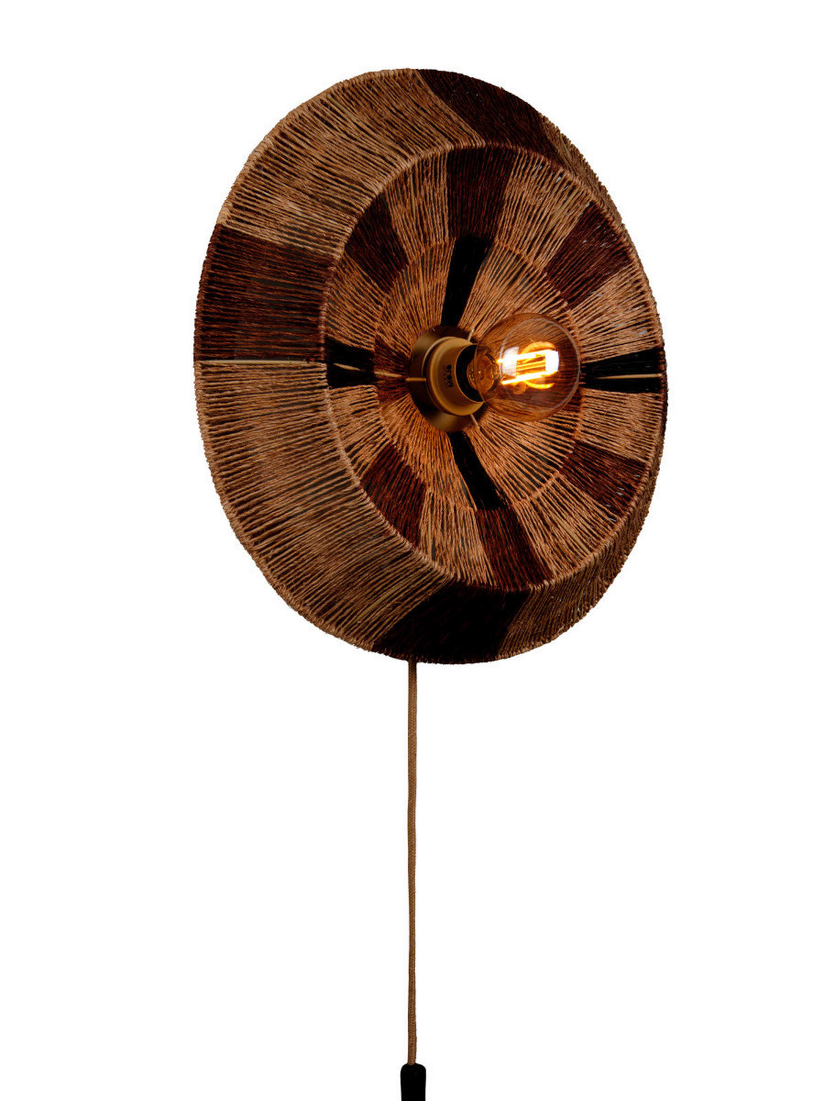 WANDLEUCHTE Good & Mojo 45/45 cm  - Hellbraun/Schwarz, Trend, Textil (45/45cm) - Good & Mojo