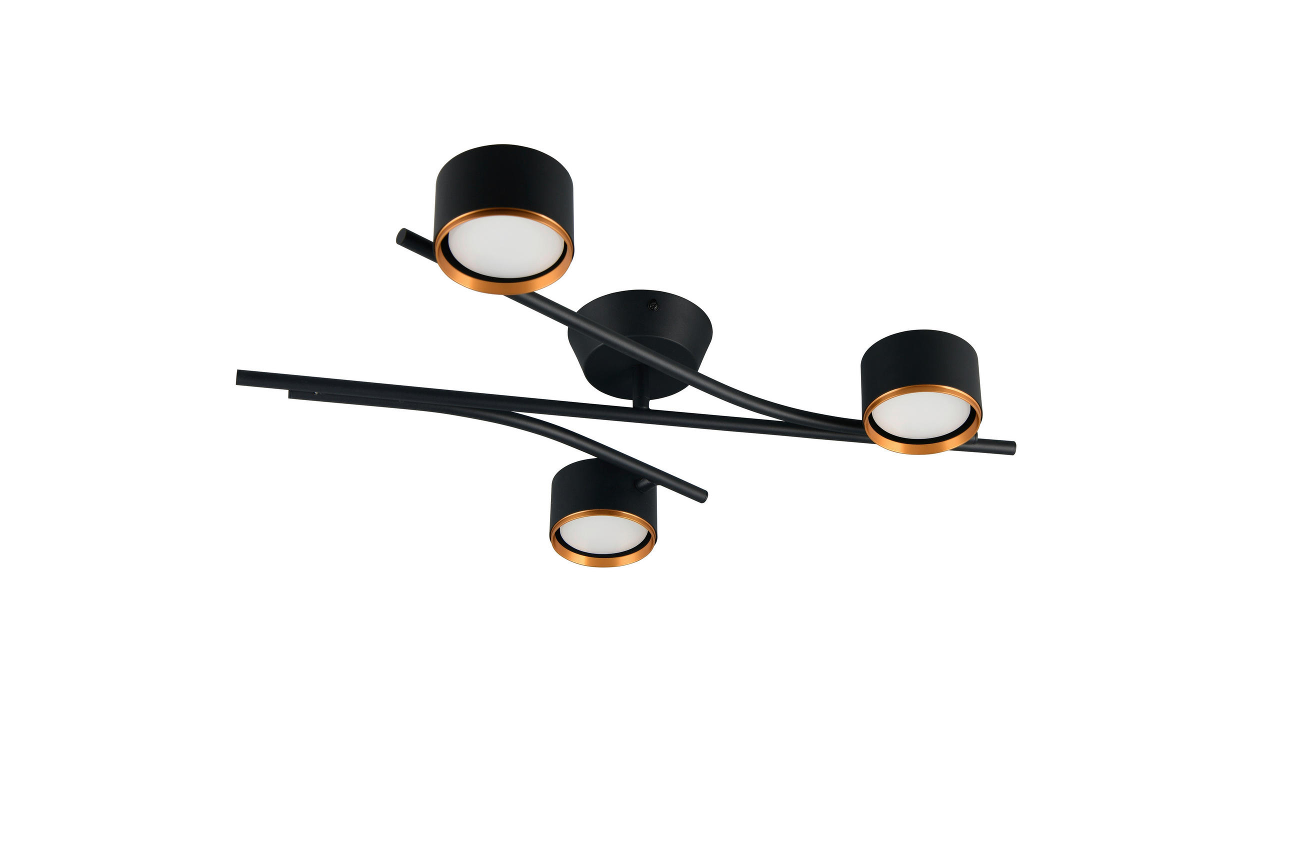 Trio Leuchten Deckenleuchte Coda Messing, Gold, Schwarz 46.5x11x61.5 cm
