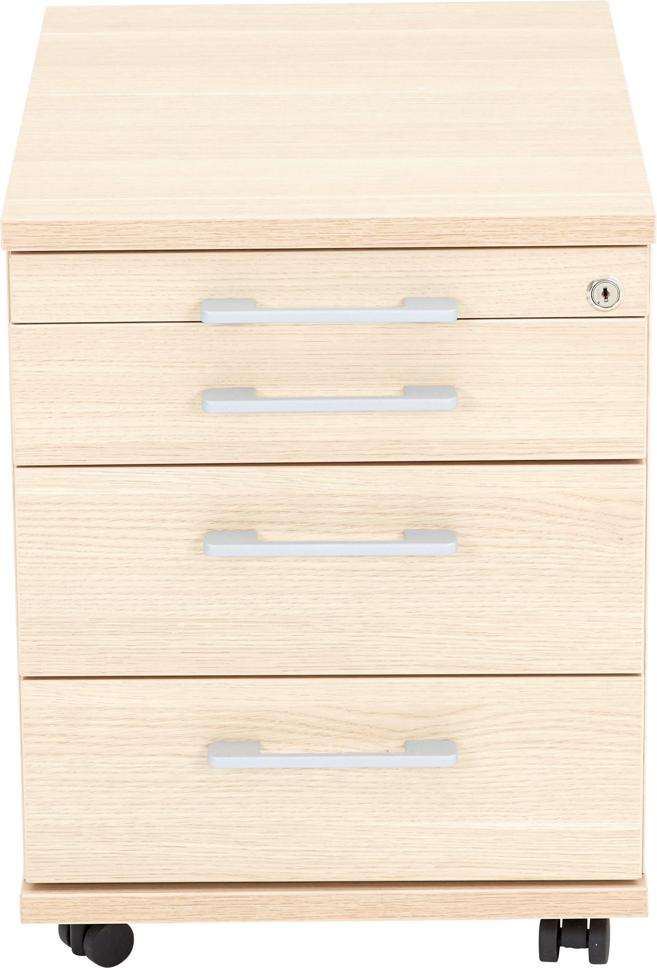 ROLLCONTAINER Eichefarben  - Eichefarben/Alufarben, Design, Holzwerkstoff/Kunststoff (43,2/53,8/57,7cm) - Moderano