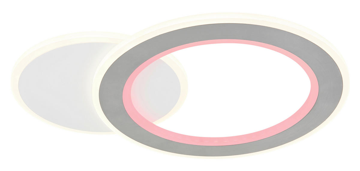 LED-DECKENLEUCHTE 51/38/4 cm   - Hellgrau/Schwarz, Design, Kunststoff/Metall (51/38/4cm) - Globo